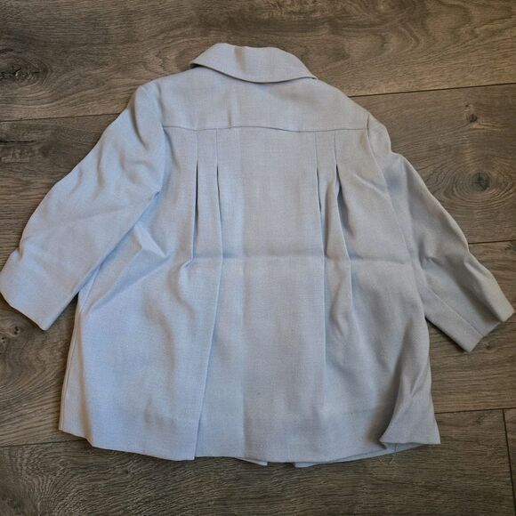 Authentic Vintage Toddler 2T Pea Coat Light Blue Pearl-Toned Buttons ILGWU Union - Picture 6 of 7